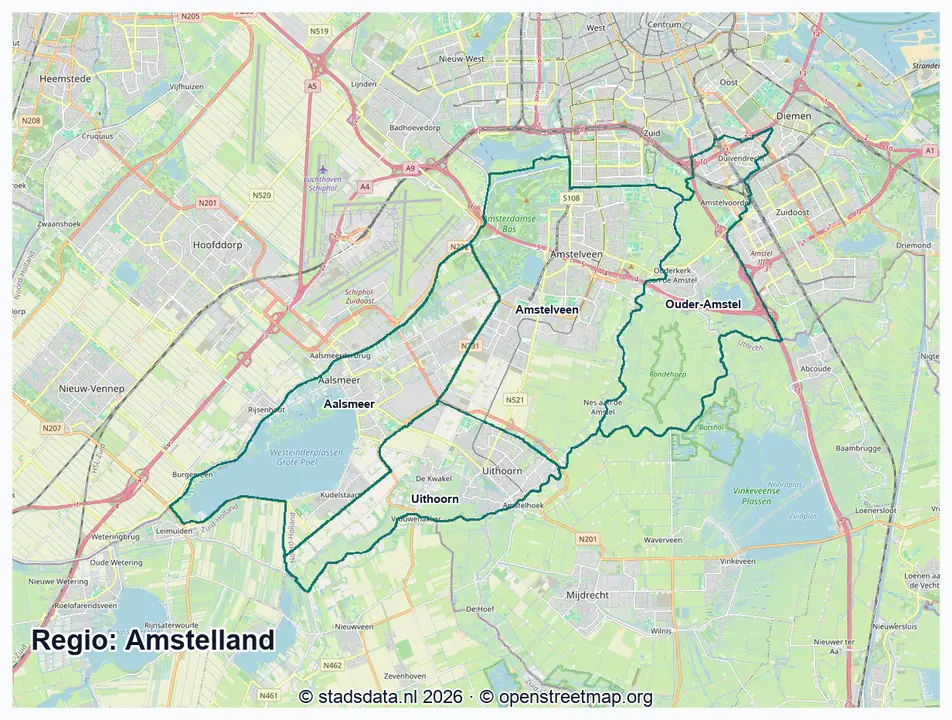Kaart Amstelland
